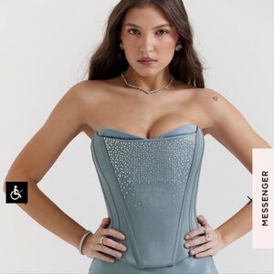 House of CB Blue Corset with Sparkling Accents